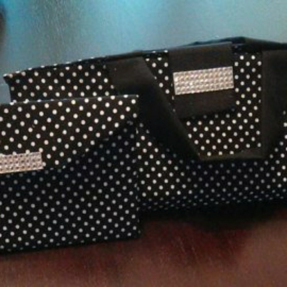 polka dot clutch bag